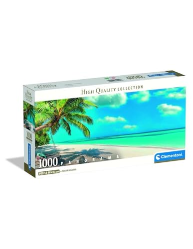 Clementoni - Puzzle 1000 Teile für Erwachsene und Jungen, Kollektion, Thema Schaukel am Meer, mit Poster, Kompaktbox, Geschenkidee für Damen und Herren, Made in Italy, 98 x 33 cm, 39941 von Clementoni