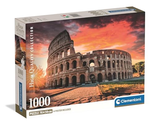 Clementoni - Puzzle 1000 Teile für Erwachsene und Jungen, Kollektion, Thema römischer Sonnenuntergang, mit Poster, Kompaktbox, Geschenkidee für Damen und Herren, Made in Italy, 70 x 50 cm, 39985 von Clementoni