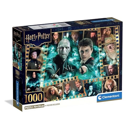 Clementoni - Puzzle 1000 Teile für Erwachsene und Jungen, Special Series, Harry Potter, Compact Box mit Poster, Geschenkidee für Damen und Herren, Made in Italy, 70 x 50 cm, 37048 von Clementoni