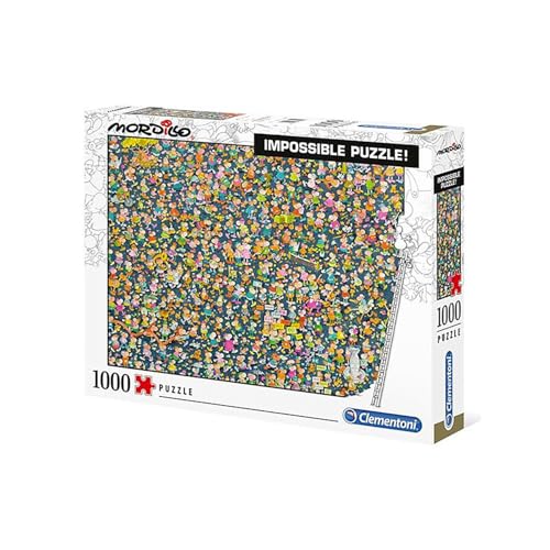 Clementoni - Puzzle 1000 Teile für Erwachsene und Jungen, Thema Mordillo Impossible, Compact Box mit Poster, Geschenkidee für Damen und Herren, Made in Italy, 70 x 50 cm, 39992 von Clementoni