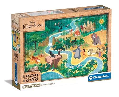 Clementoni Disney Story Map Puzzle 1000 Teile Erwachsene - Disney Puzzle Erwachsene in 70 x 50 cm - Puzzle Erwachsene anspruchsvoll von Clementoni 39813 von Clementoni