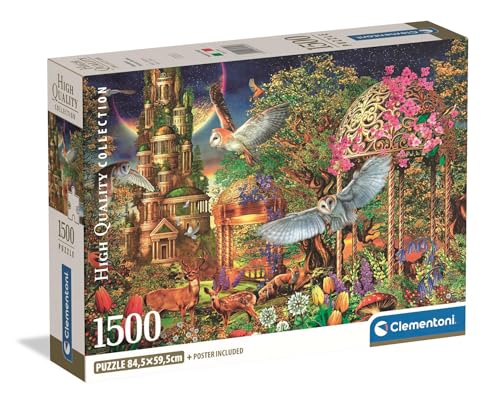 Clementoni - Puzzle 1500 Teile für Erwachsene und Jungen, Kollektion, Thema Goodland Fantasy Garden, Zaubergarten, kompakte Box mit Poster, hergestellt in Italien, 59,5 x 84,5 cm, 31741 von Clementoni