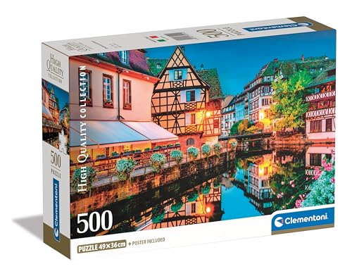 Clementoni 35544 Strasbourg Old Town Puzzle 500 Teile, Hochwertige Kollektion, für Erwachsene, Hergestellt in Italien, Multicolor-35544, Multicolor von Clementoni