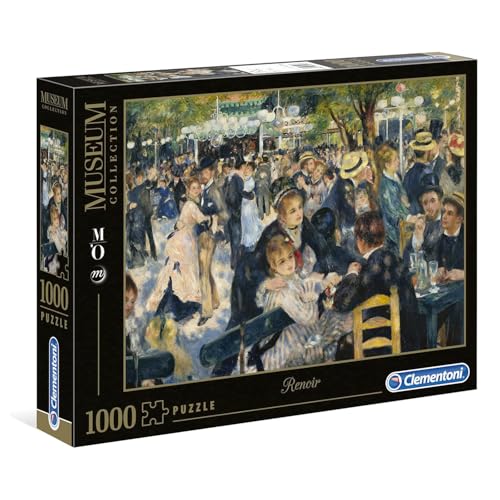 Clementoni - Puzzle mit 1000 Teilen Kunst für Erwachsene und Jungen, Museum Collection, Thema Bal au Moulin de la Galette von Renoir, Geschenkidee für Damen und Herren, Made in Italy, 70 x 50 cm, von Clementoni