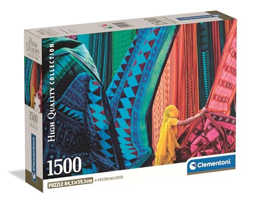 Clementoni - Puzzle mit 1500 Teilen für Erwachsene und Jugendliche, Kollektion, Thema bewegliche Stoffe, mit Poster, kompakte Box, Geschenkidee für Damen und Herren, Made in Italy, 84,5 x 59,5 cm, von Clementoni