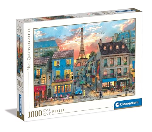 Clementoni 39820 Van Dael Streets of Paris, Puzzle 1000 Teile, Hochwertige Kollektion, für Erwachsene, Hergestellt in Italien, Multicolor-39820, Multicolor von Clementoni