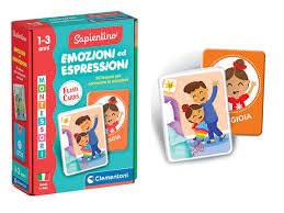 Clementoni Sapientino Baby Montessori - Emotions- und Ausdruckskarten, 30 taktile Flashcards, Kinder 1-3 Jahre, Lernspiel zum Entdecken der Emotionalität, Made in Italy, italienische Sprache, 16833 von Clementoni