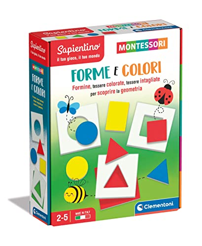 Clementoni - Sapientino Formen Karteikarten Geometrische Figuren und Farben, Spiel Montessori 2 Jahre, Montessorianische Lernmethode, Made in Italy, Mehrfarbig, Medium, 16724 von Clementoni