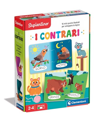 Clementoni - Sapientino Flashcards, I Contrari, Lernspiel mit illustrierten Karten zum Pairing, für Kinder von 2 Jahren, Made in Italy, 16458 von Clementoni