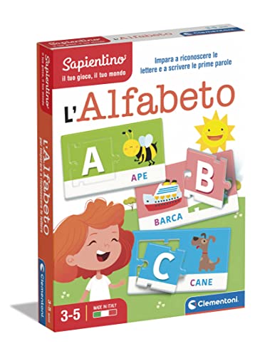 Clementoni - Sapientino-L'Alphabeto-Lernspiel 3 Jahre, Flashcards Alphabet, Buchstaben Lernen-Made in Italy, Farbe Italienisch, 16768 von Clementoni