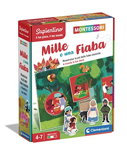 Clementoni - Sapientino Mille und eine Märchen - Lernspiel 4 Jahre alt, Flashcards Montessori-Made in Italy, Farbe Italienisch, 16423 von Clementoni