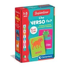 Clementoni Sapientino Montessori - Che Verso FA, Lernspiel, 30 Flashcards Montessori für Kinder 1-3 Jahre, taktile Tierkarten, Made in Italy, italienische Sprache, 16831 von Clementoni