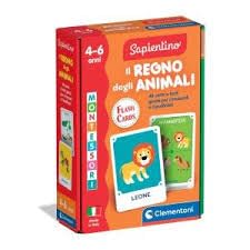 Clementoni Sapientino Montessori - Das Königreich der Tiere, Lernspiel mit Flashcards für Kinder von 4-6 Jahren, stimuliert die Entwicklung von Sprache und Taktik, Made in Italy, italienische Sprache, von Clementoni