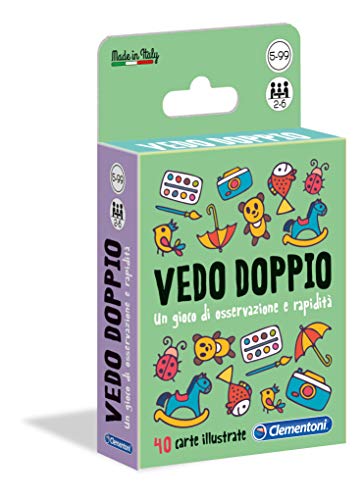 Clementoni, Sapientino 16177 Double Vedo Kartenspiel für Kinder, italienische Version, Mehrfarbig von Clementoni