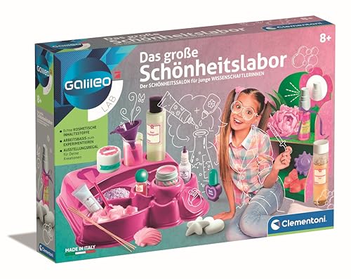 Clementoni Science Galileo Lab – Das große Schönheitslabor, duftender Badeschaum, Nagellack, Seifen & Shampoo, Experimente für Zuhause, Spielzeug für Kinder ab 8 Jahren 59077 von Clementoni