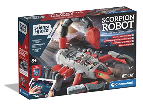 Clementoni - Scienza Robotics-Skorpion Bauset, Roboter für Kinder zum Zusammenbauen, Roboter-Kit (italienische Version) - Wissenschaftliches Spiel 8 Jahre, Made in Italy, Mehrfarbig, 19242 von Clementoni