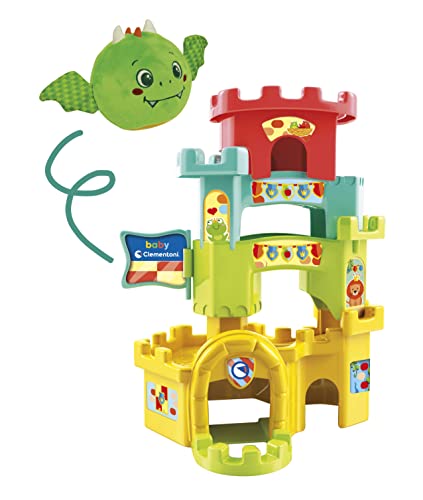 Clementoni Soft Little Dragon in The Ball Drop Castle - Baby Spielzeug 10 Monate (Italienisch, Englisch, Französisch, Deutsch, Spanisch, Niederländisch, Polnisch), 80514 Amazon Exclusive von Clementoni