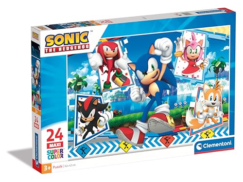 Clementoni Sonic Kinder Puzzle 24 Maxi Teile - Puzzle 62 x 42 cm für Kinder ab 3 Jahre - Geschicklichkeitsspiel von Clementoni 28526 von Clementoni