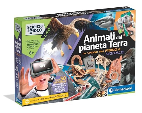 Clementoni Wissenschaft und Spiel Lab – Tiere des Planeten Erde – wissenschaftliches Labor für Kinder 8 Jahre, Kit Wissenschaftsexperimente, dedizierte App, Aktivität mit erweiterter Realität, Made in von Clementoni