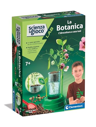 Clementoni Spiel Lab Pflanzgefäß Hydrokultur, Gemüsegarten Kinder, Anzuchtpflanzen, wissenschaftliches Labor 6 Jahre, Experimente Wissenschaft, Botanisch, auf Italienisch, Made in Italy, Mehrfarbig, von Clementoni