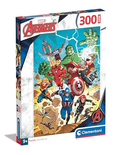 Clementoni 21728 Marvel Supercolor Avengers, 300 Teile, ab 9 Jahre, Puzzle für Kinder, Hergestellt in Italien-21728, Multicolor von Clementoni