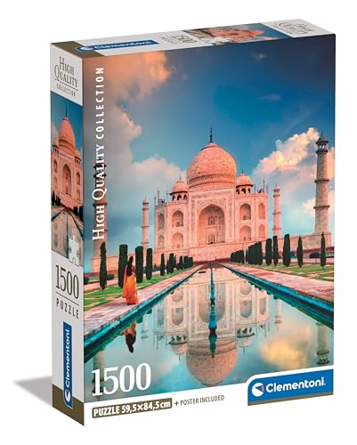 Clementoni 31718 Taj Mahal Puzzle 1500 Teile, Hochwertige Kollektion, für Erwachsene, Hergestellt in Italien, Multicolor-31718, Multicolor von Clementoni