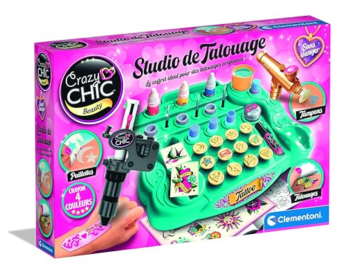Clementoni | Tattoo-Studio | Tattoo-Maschine für Kinder 8 Jahre + | Komplettes Set Temporäre Tattoos | Schablonen, Körperfarben & Transfers | Einfache & sichere Kreation | Kreative Geschenkidee Clementoni | Tattoo-Studio | Tattoo-Maschine für Kinder 8 Jahre + | Komplettes Set Temporäre Tattoos | Schablonen, Körperfarben & Transfers | Einfache & sichere Kreation | Kreative Geschenkidee von Clementoni