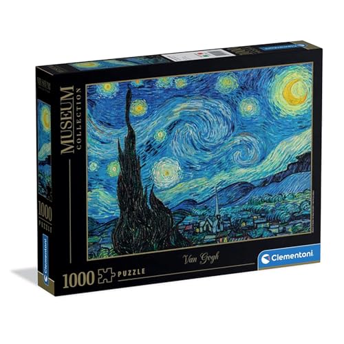 Clementoni - Van Gogh Puzzle 1000 Teile Kunst, für Erwachsene und Jungen, Museum Collection, Thema Sternennacht, Geschenkidee für Damen und Herren, Made in Italy, 70 x 50 cm, 39995 von Clementoni