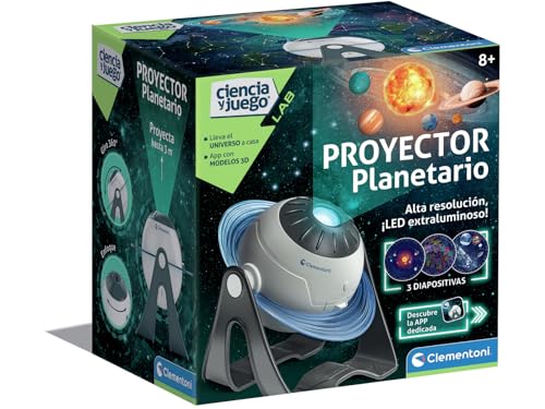 Clementoni Weltraumprojektor, interaktives Planetarium, Lerne Astronomie in deinem Zimmer, App mit Augmented Reality und Neugier des Sonnensystems, Kinder ab 8 Jahren - 55564 von Clementoni