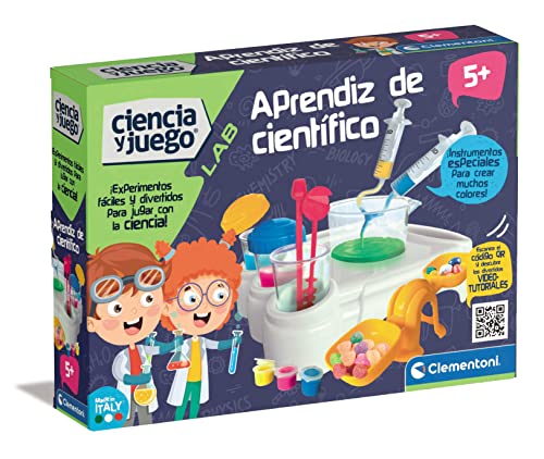 Clementoni, Wissenschaft Junior, Wissenschaftler, Lernspiel für Wissenschaften, Experimente, Spielzeug für Kinder, 5 Jahre, Spiel auf Spanisch (55491) von Clementoni