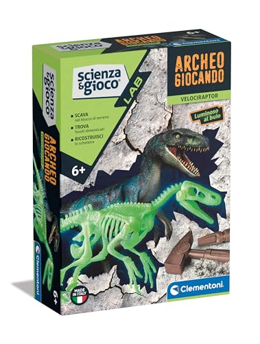 Clementoni - Wissenschaft Lab-Archäogiospiel Velociraptor-Dinosaurier, Fossilien-Set zum Graben und Zusammenbauen, Paläontologie, wissenschaftliches Spiel 7 Jahre, auf Italienisch, Made in Italy, Clementoni - Wissenschaft Lab-Archäogiospiel Velociraptor-Dinosaurier, Fossilien-Set zum Graben und Zusammenbauen, Paläontologie, wissenschaftliches Spiel 7 Jahre, auf Italienisch, Made in Italy, von Clementoni
