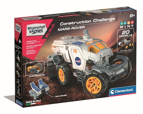 Clementoni Wissenschaft & Spiel Construction Challenge - Mars-Rover, Weltraum Spielzeug Set, Wissenschaftsspielzeug zum Bauen für Kinder ab 8 Jahren, 59295 von Clementoni