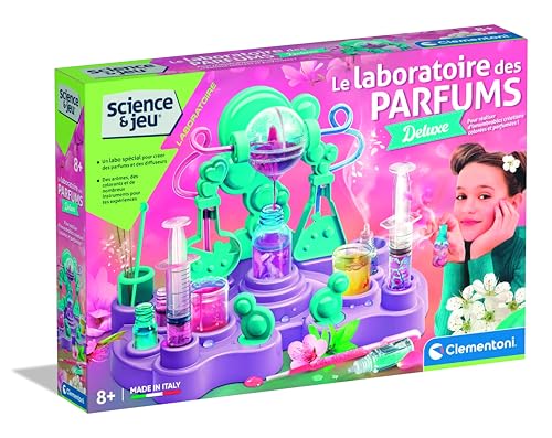 Clementoni - Wissenschafts-Set: Mein Labor für Deluxe-Kosmetika (Parfums, Gesichtscremes – enthält Utensilien + Zutaten, Lernspiele für Kinder – hergestellt in Italien – ab 8 Jahren von Clementoni