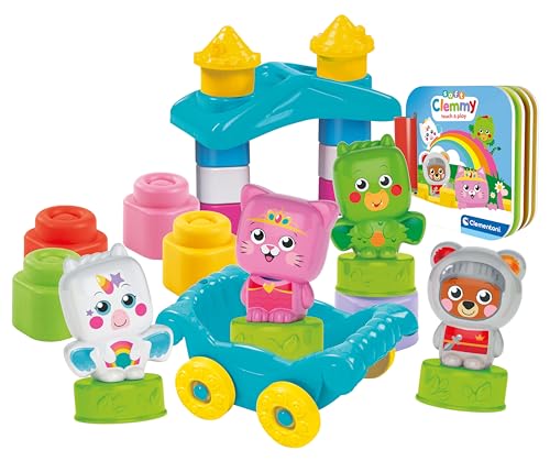 Clementoni 17835 Soft Baby Hero & Princess Set – Bauset für die erste Kindheit, weiche Clemmy-Steine, Blöcke für Kinder 6 Monate, sensorisches Spiel, stapelbar, waschbar, Made in Italy, Mehrsprachig von Clementoni