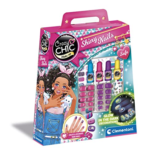 Clementoni 18113 Crazy Chic-Fluo Nagel für Kinder ab 6 Jahren, Einfarbig, Mehrfarbig, 1 unité (Lot de 1) von Clementoni