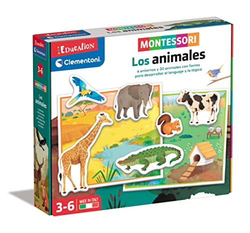 Education Clementoni Montessori Los Animales, Lernspiel Montessori Tiere, Spielzeug auf Spanisch bis 3 Jahre (55452), Verschiedenes, Medium von Clementoni