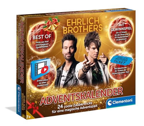 Ehrlich Brothers Adventskalender 2024 - Weihnachtskalender der Magie mit 24 Zaubertricks für Kinder ab 7 Jahren von Clementoni 59407 von Clementoni