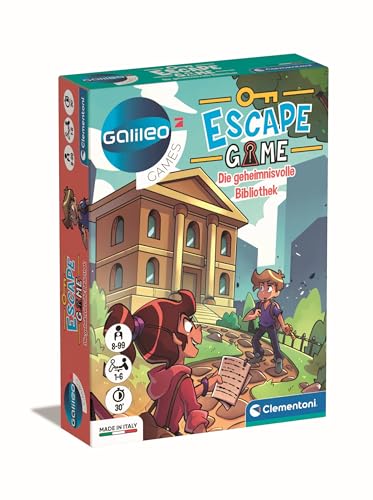 Clementoni Galileo Escape Game - Die geheimnisvolle Bibliothek - Escape Spiel für Kinder ab 8 Jahren - Gesellschaftsspiel & Familienspiel 59370 von Clementoni