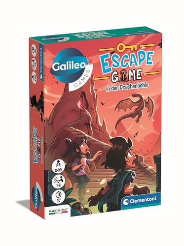 Clementoni Galileo Escape Game - In der Drachenhöhle - Escape Spiel für Kinder ab 8 Jahren - Gesellschaftsspiel & Familienspiel 59368 von Clementoni