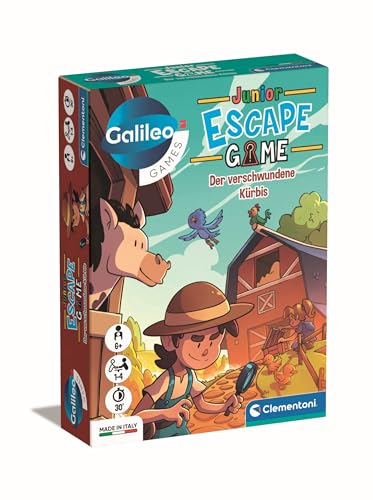 Galileo Escape Game Junior - Der verschwundene Kürbis - Escape Spiel für Kinder ab 6 Jahren - Gesellschaftsspiel & Familienspiel 59411 von Clementoni von Clementoni