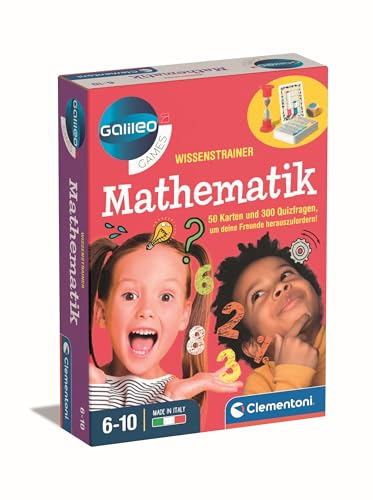 Clementoni Galileo Games WissensTrainer - Wissensfragen zur Mathematik und Geometrie - Quiz-Spiel für Kinder ab 6 Jahren 59361 von Clementoni