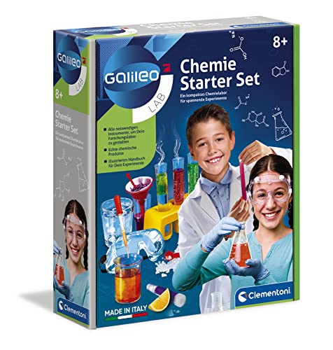 Clementoni Galileo Lab – Chemie Starter-Set, farbenfroher Experimentierkasten mit Experimenten für Zuhause, Spielzeug für Kinder ab 8 Jahren, abwechslungsreiche Versuche von Clementoni 69175 von Clementoni