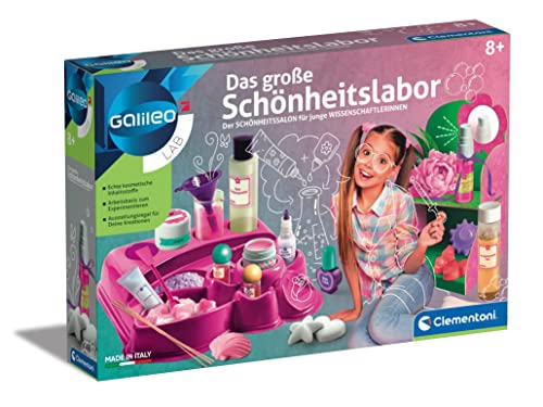 Galileo Lab – Das große Schönheitslabor, duftender Badeschaum, Nagellack, Seifen & Shampoo, Experimente für Zuhause, ideal als Geschenk, Spielzeug für Kinder ab 8 Jahren von Clementoni 59077 von Clementoni