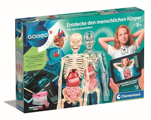 Galileo Lab Entdecke den menschlichen Körper - Experimentierkasten mit interaktivem Ansatz - Experimente für Kinder ab 8 Jahren, 59348 von Clementoni von Clementoni