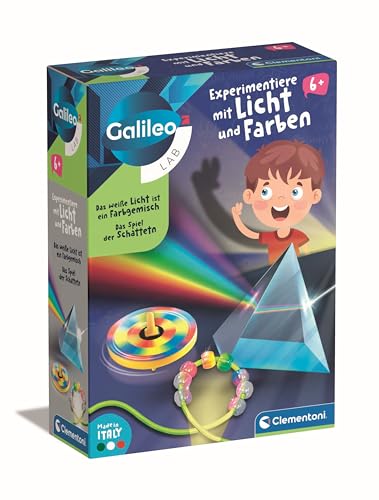 Galileo Lab Experimentiere mit Licht und Farben - Kinder Wissenschaft Set - Experimentierkasten für Kinder ab 5 Jahren von Clementoni 59380 von Clementoni