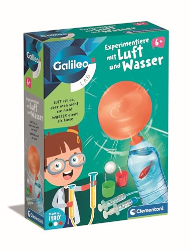 Galileo Lab Experimentiere mit Luft und Wasser - Naturwissenschaftliches Set - Experimentierkasten für Kinder ab 5 Jahren von Clementoni 59379 von Clementoni