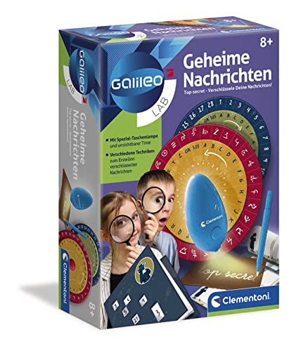 Clementoni Galileo Lab – Geheime Nachrichten, Detektivspiel für kleine Ermittler, verschlüsseltes Notizbuch, magisches Schreiben & Zeichnen für Kinder ab 8 Jahren 59222 von Clementoni