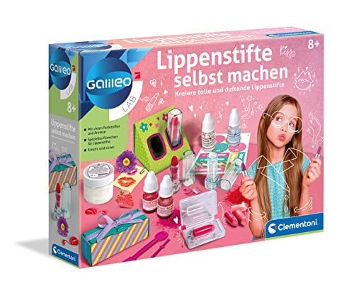 Clementoni Galileo Lab Lippenstifte selbst machen - Experimentierkasten für Mädchen, DIY Lippenpflege-Set für Kinder ab 8 Jahren - 59318 von Clementoni