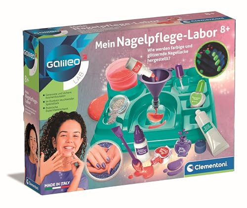 Galileo Lab Mein Nagelpflege Labor - Nageldesigns selber erschaffen, DIY Nagellack Set für Kinder ab 8 Jahren, 59325 von Clementoni von Clementoni