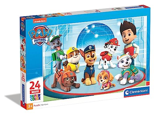 Clementoni 24211 Maxi Paw Patrol – Puzzle 24 Teile ab 3 Jahren, farbenfrohes Kinderpuzzle mit extra großen Puzzleteilen, Geschicklichkeitsspiel für Kinder von Clementoni